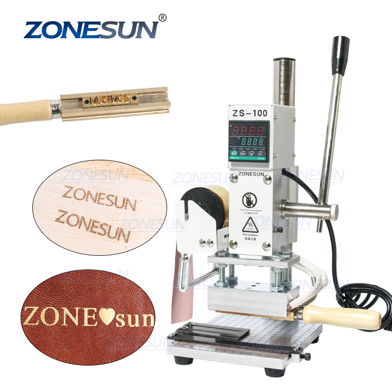 ZONEPACK ZS-100B Dual Use Hot Foil Stamping Machine Manual Bronzing Machine  Pencils Leather Embossing Machine