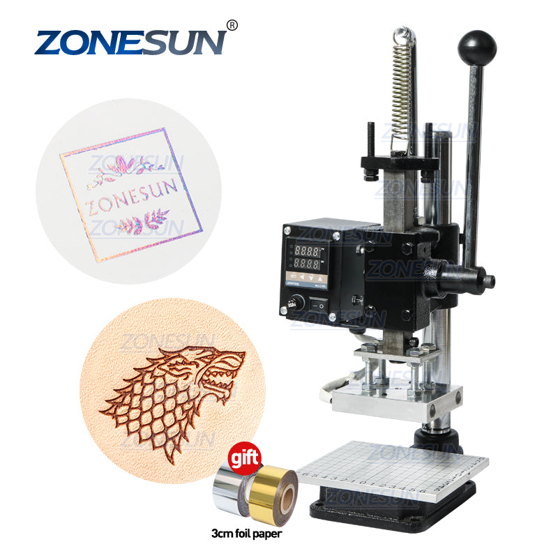 ZS-200XST Custom Logo Trademark Leather Manual Bronzing Embossing Hot Foil  Stamping Machine