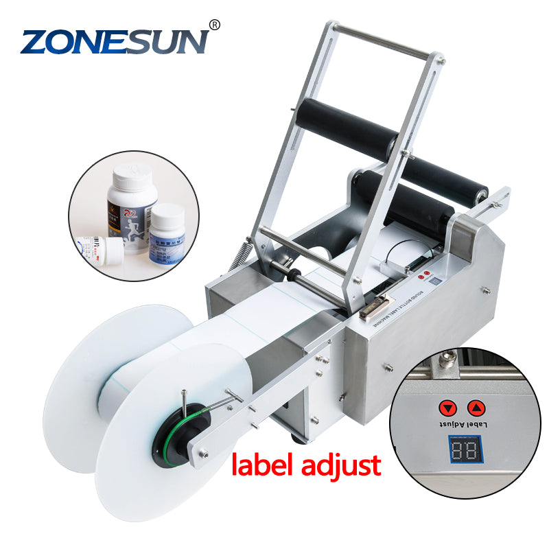 ZS-TB50 Semi-automatic Round Bottle Labeling Machine For Food Cans