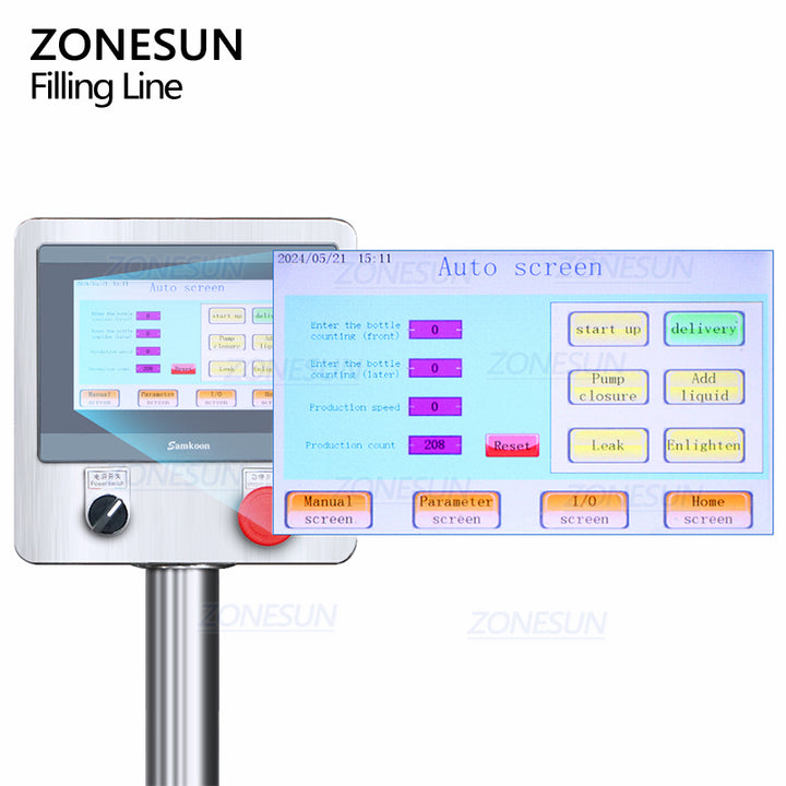 panel of granule liquid filling line