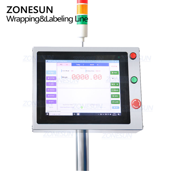 control panel of weighing pricing labeling line