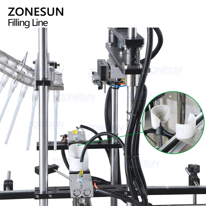 cap feeding structure of automatic lotion filling machine