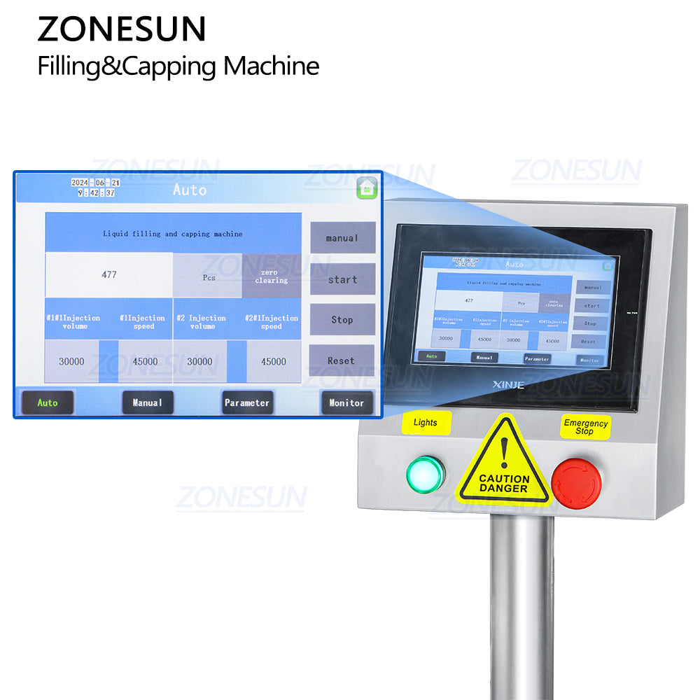 control panel of compact filling capping machine