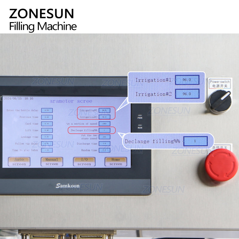 control panel of honey filler