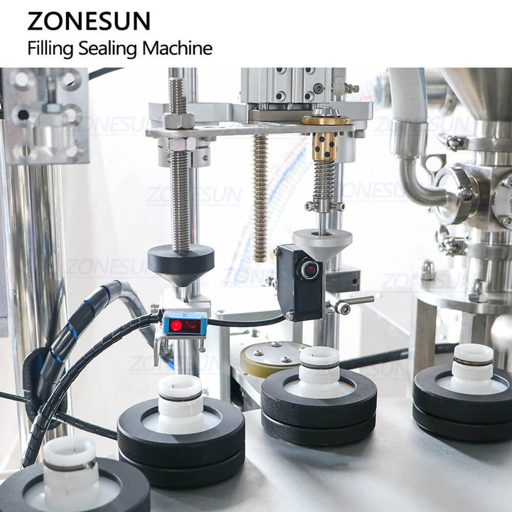 positioning structure of hot air soft tube filling sealing machine