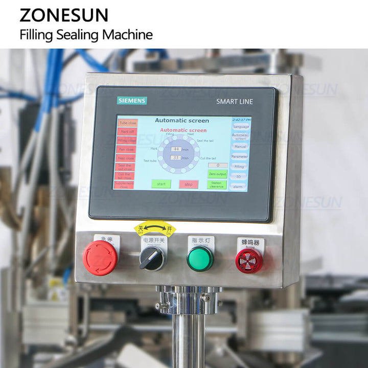 control panel of hot air soft tube filling sealing machine