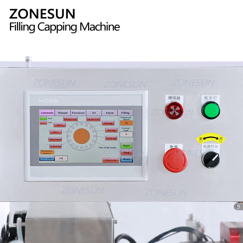 panel of bottle filling machine