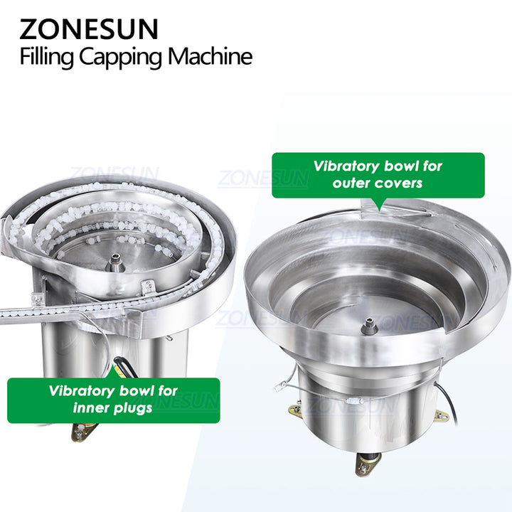 double vibratory bowl of bottle filling machine