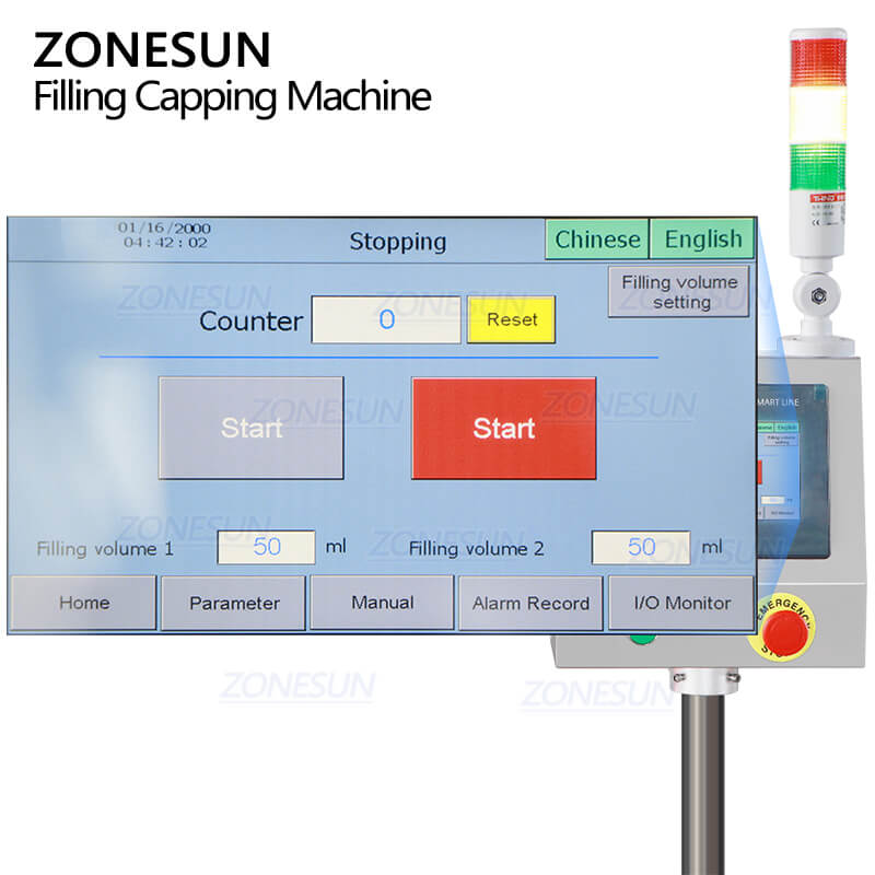 panel of lotion filling machine