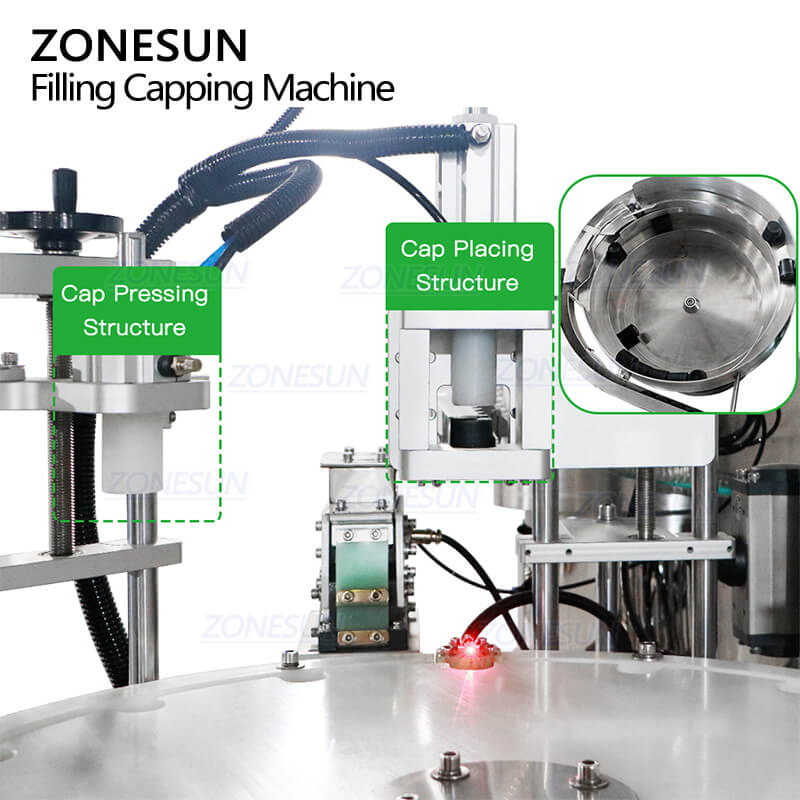 capping structure of lotion filling machine