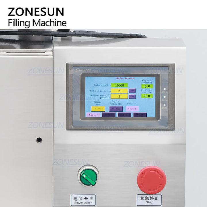 control panel of paste filling machine