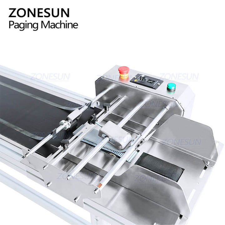 page width adjuster of paging conveyor machine