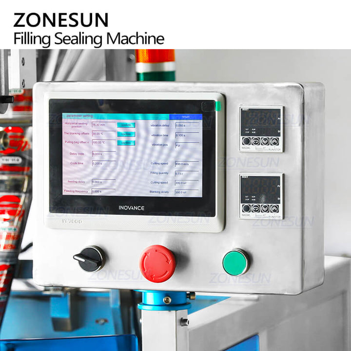 control panel of powder filling machine