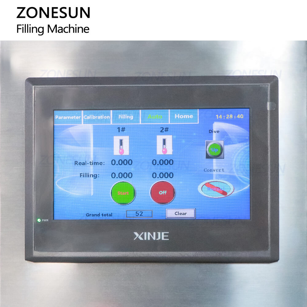 ZONESUN ZS-GTW2S Semi-automatic 10-30L Large Volume Antifreezing Agent Laundry Detergent Weighing Filling Machine With Conveyor