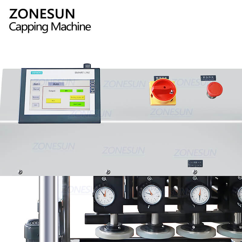 control panel of capping machine