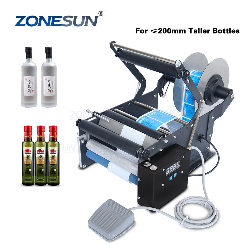 ZS-TB50SM félautomata üvegedény jelölő sampon juice műanyag kerek palack ön adagoló címkéző gépe