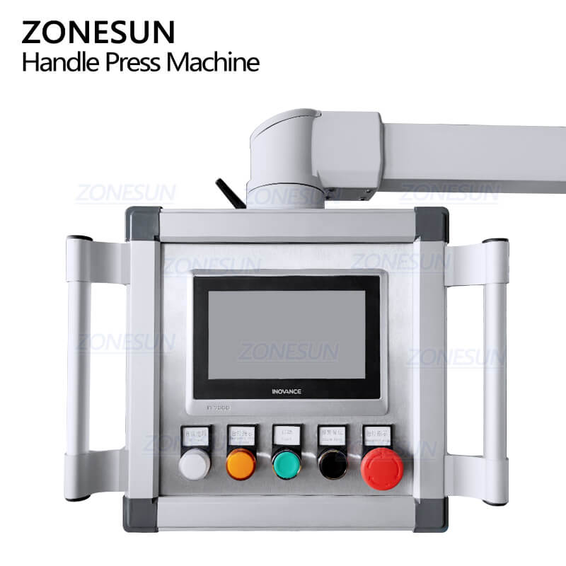 ZONESUN ZS-YG18 Automatic  Large Mineral Water Edible Oil PET Plastic Bottles Neck Handle Applicator Ring Lifting Insert Machine Packaging Equipment