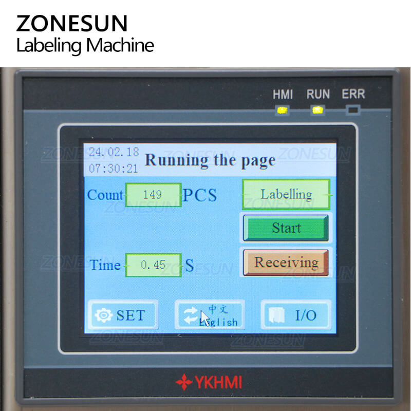control panel of semi-automatic corner labeler