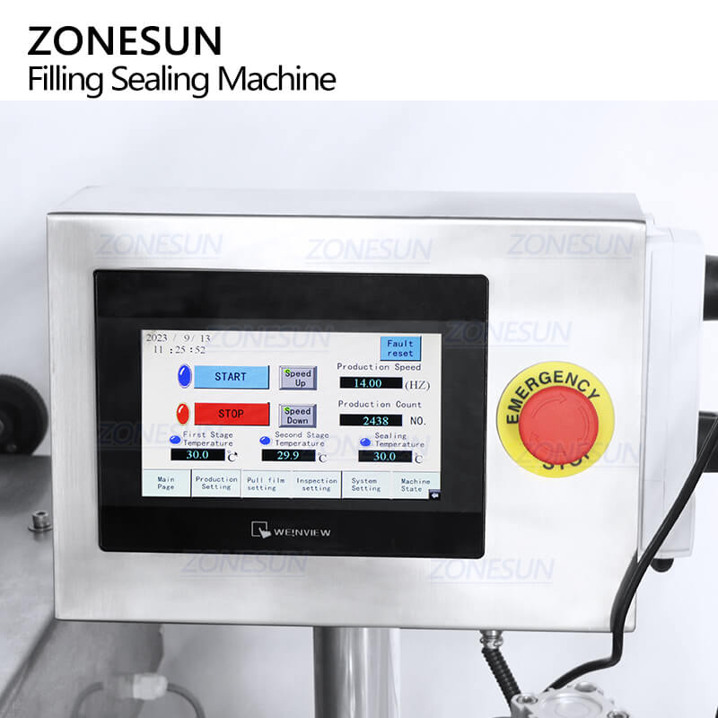 control panel of sauce blister packing machine