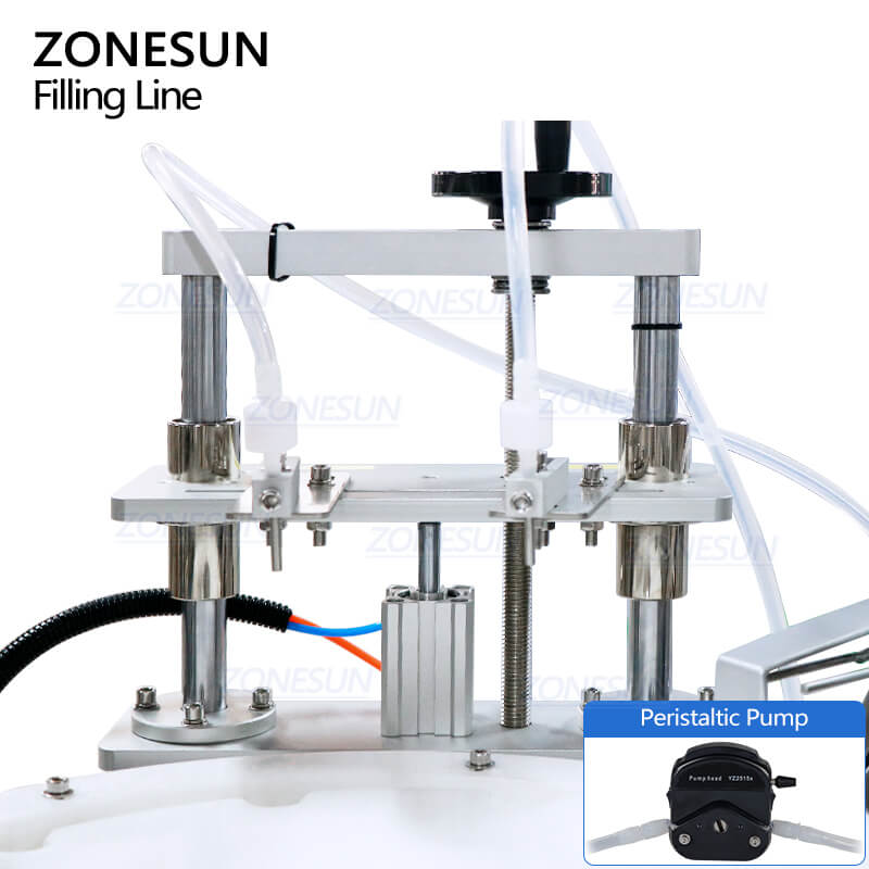 filling nozzle of tabletop test tube filling line