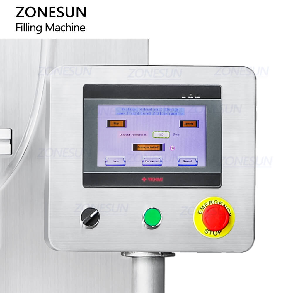control panel of overflow filling machine