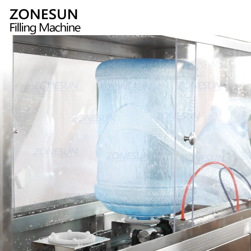 bottle rinsing structure of water jug filling machine