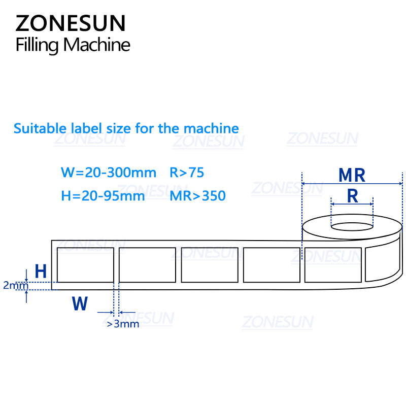 label size of label applicator machine