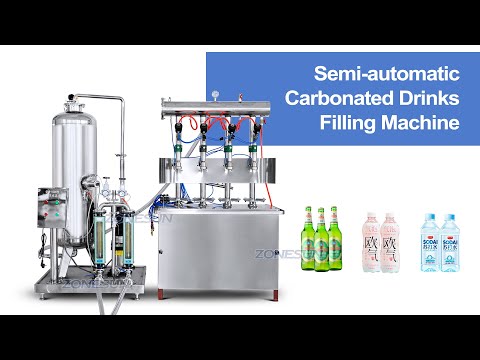 ZS-CF4 semiautomática 4 cabezas carbonatadas bebidas espumoso vino cerveza soda agua líquida isobar máquina de llenado