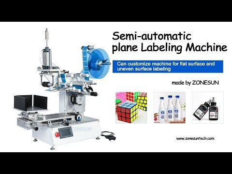 ZONESUN TB-803 Semi-automatic Model PET Plastic Model Arc Surface Flat Bottle Sticker Labeling Machine