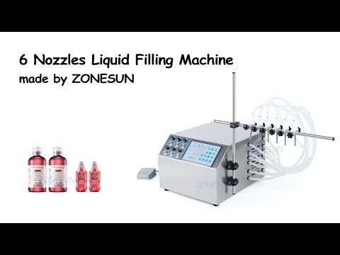 Zonesun ZS-DPYT6P 6 Cabeças Máquina de encher líquido semi-automática para perfume de água de suco de água cosméticos