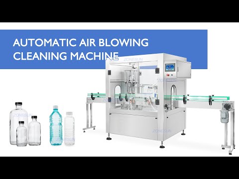 ZONESUN ZS-WB04 Automatic Cosmetic Plastic Bottle Cleaner Rinser Glass Jar Air Rinsing Cleaning Machine for Automatic Production Line