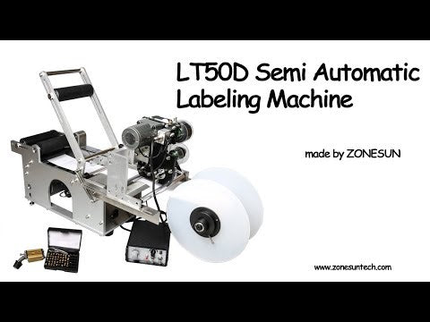 ZONESUN ZS-TB50D Semi Automatic Round Bottle Labeling Machine For Hand Sanitizer Juice