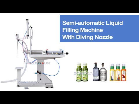 ZS-YTFS1D Semi-automatic Pneumatic Piston Pump Laundry Detergent Edible Oil Liquid Filling Machine