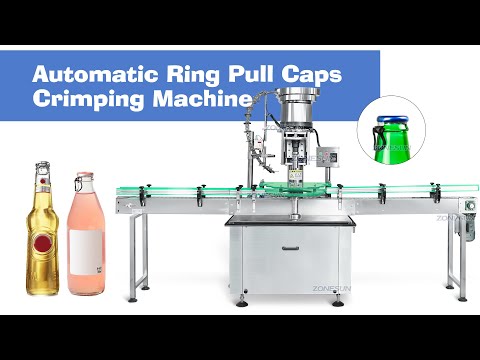 Zonesun ZS-XG440L Automático Soda Soda Soda Bebida Cerveja Ring Ring Bottle Pull Caps Crimping Capping Machine