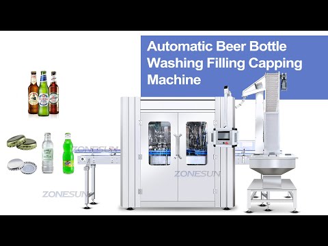 Zonesun ZS-AFC883B Automático 12 cabeças Isobaric Soda Soda Drinks carbonated Breer Bottle Washing Bottling Crown Capping Machine