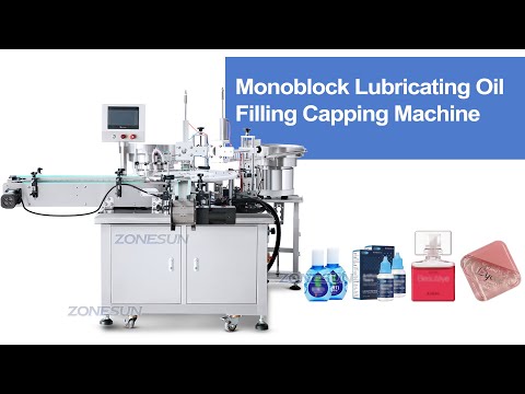 ZONESUN ZS-AFC33 Monoblock Automatic 2 Heads Peristaltic Pump Lubricating Oil Enema Bottle Filling Pressing Capping Machine