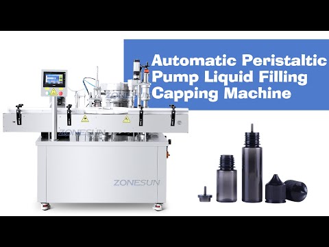 ZONESUN ZS-AFC32 Automatic Peristaltic Pump Eyedrops Essential Oil Liquid Plastic Gorilla Bottle Monoblock Filling Capping Machine