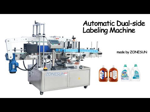 ZONESUN ZS-TB300 Automatic Double Side Sticker Square Flat Plastic Bottle Can Jar Cream Labeling Machine