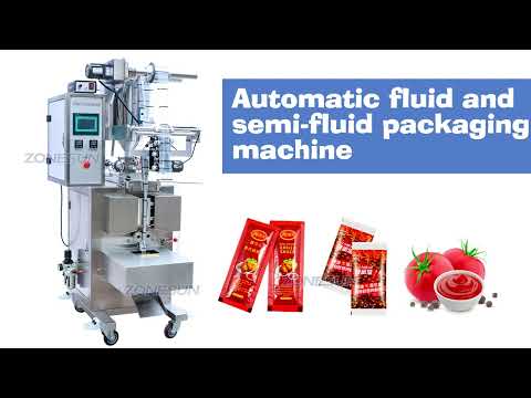 ZONESUN ZS-S100 Automatic Hot Sauce Ketchup Sachet Tomato Paste Pouch Filling Sealing Machine For Jam VFFS Packaging Machine