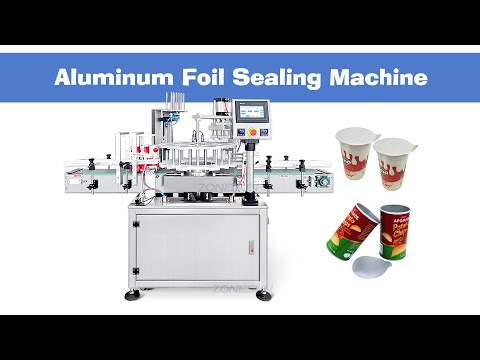 ZONESUN ZS-YFM1 Automatic Rotary Crisps Snacks Jar Cans Aluminum Foil Film Heat Sealing Machine