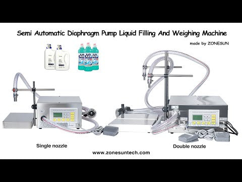 ZONESUN ZS-DP622W Double Nozzles Diaphragm Pump Cooking Oil Shampoo Liquid Glass Bottle Filling Weighing Machine