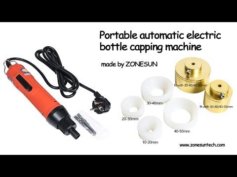 ZONESUN 100W Handheld Plastic Round Bottle Capping Machine Tool Portable Bottle Caps Screwing Sealing Machine