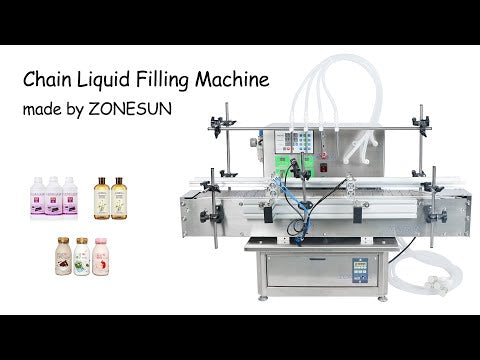 Zonesun ZS-DTDP-4P Máquina de enchimento líquido automática de mesa com transportador para perfume Wine Water Filler