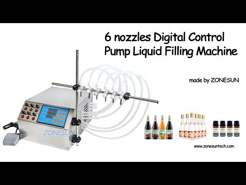 ZONESUN 6 Nozzle Liquid Filling Machine For Milk Juice Perfume Cooking Oil