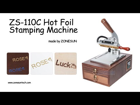 ZS-110C Digital Hot Foil Stamping Machine For Wood Leather Paper Custom Logo Stamp