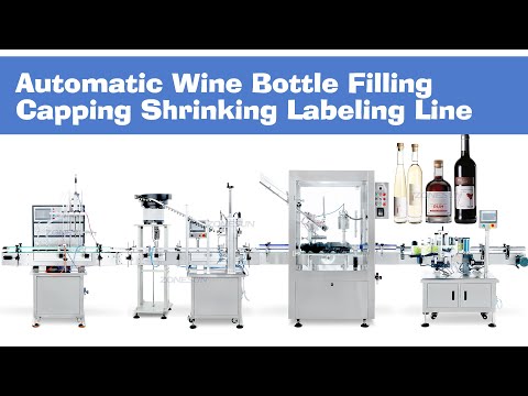 ZS-FAL180Z5 Automatic Wine Gin Liquor T-cork Bottle Filing Capping Labeling Shrink Band Heat Shrinking Machine Production Line