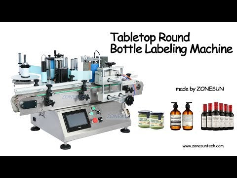 ZONESUN ZS-TB500 Double Sided Hair Serum Liquid Vitamins Round Pipette Bottle Labeling Machine For Essential Oils Disinfectants Beer Bottle Cans