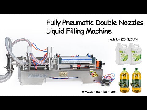 ZONESUN 2 Nozzle Full Pneumatic Beverage Juice Soft Drink Water Milk Filling Machine