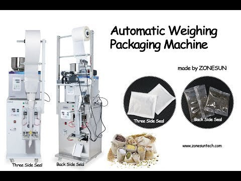 Zonesun élelmiszer kávébab gabona automatikus mérési csomagoló gép por töltő gép táska hátsó oldalsó tömítés dátumnyomtatóval