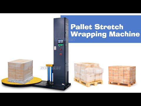 ZONESUN ZS-PWM1 Semi-Automatic Industrial Rotating Pallet Plastic Stretch Film Pulling Wrapping Packaging Machine